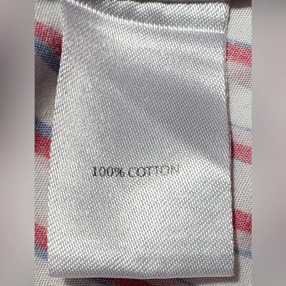 Saloni Striped Pink and White Midi Cut Out Cotton Dress Size 6 EUC - Picture 4 of 6